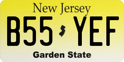 NJ license plate B55YEF