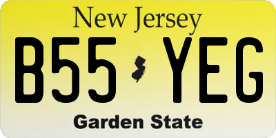 NJ license plate B55YEG