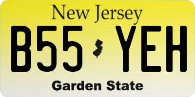 NJ license plate B55YEH