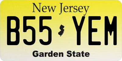 NJ license plate B55YEM
