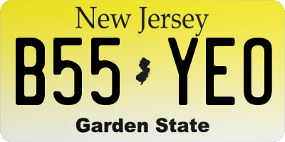 NJ license plate B55YEO