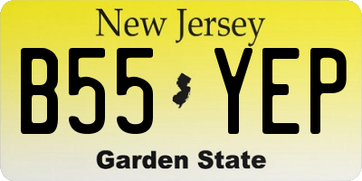 NJ license plate B55YEP
