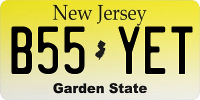 NJ license plate B55YET