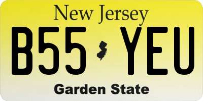 NJ license plate B55YEU