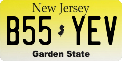 NJ license plate B55YEV
