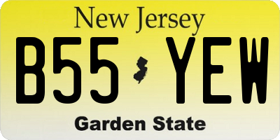 NJ license plate B55YEW