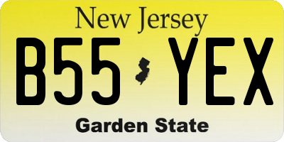 NJ license plate B55YEX
