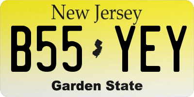 NJ license plate B55YEY