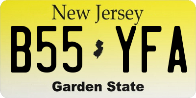 NJ license plate B55YFA