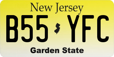 NJ license plate B55YFC