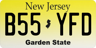 NJ license plate B55YFD