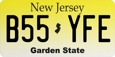 NJ license plate B55YFE