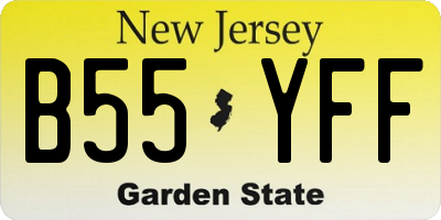 NJ license plate B55YFF