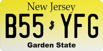NJ license plate B55YFG