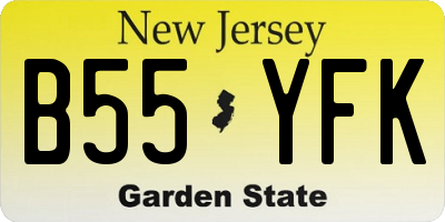 NJ license plate B55YFK