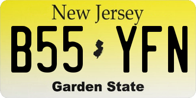 NJ license plate B55YFN