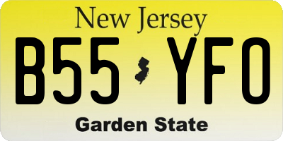 NJ license plate B55YFO