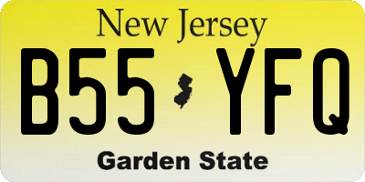 NJ license plate B55YFQ