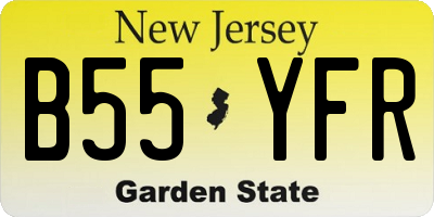 NJ license plate B55YFR