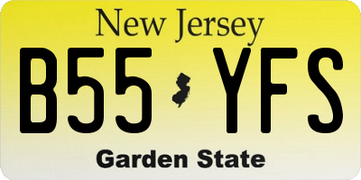 NJ license plate B55YFS