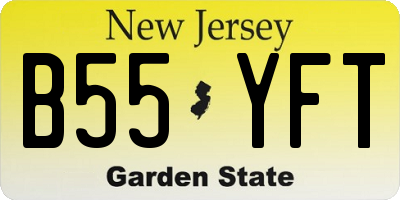 NJ license plate B55YFT