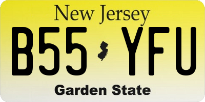 NJ license plate B55YFU