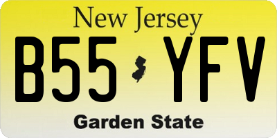 NJ license plate B55YFV