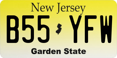 NJ license plate B55YFW