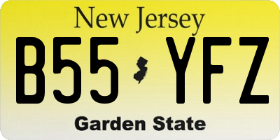 NJ license plate B55YFZ