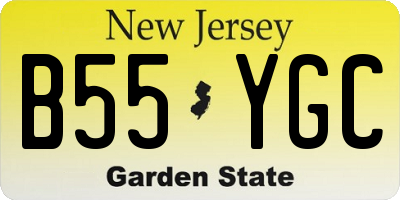 NJ license plate B55YGC