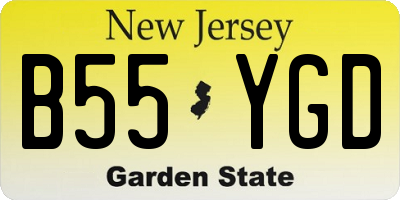 NJ license plate B55YGD