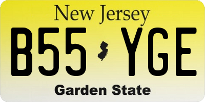 NJ license plate B55YGE