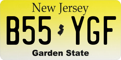 NJ license plate B55YGF
