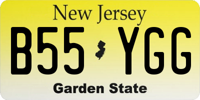 NJ license plate B55YGG