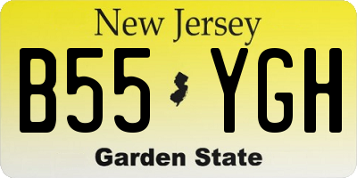 NJ license plate B55YGH