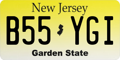 NJ license plate B55YGI