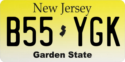 NJ license plate B55YGK