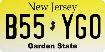 NJ license plate B55YGO