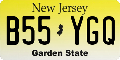 NJ license plate B55YGQ