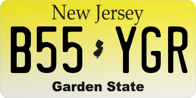 NJ license plate B55YGR
