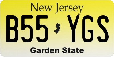 NJ license plate B55YGS