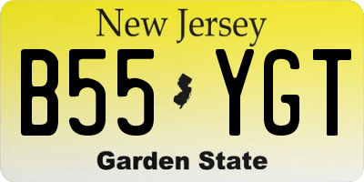 NJ license plate B55YGT