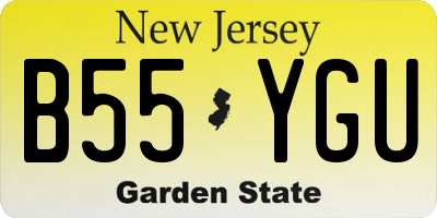 NJ license plate B55YGU