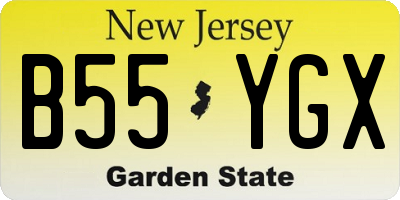 NJ license plate B55YGX