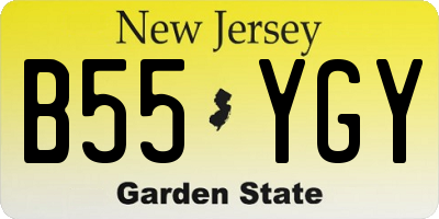 NJ license plate B55YGY