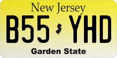 NJ license plate B55YHD