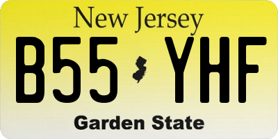 NJ license plate B55YHF