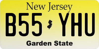 NJ license plate B55YHU