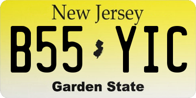 NJ license plate B55YIC