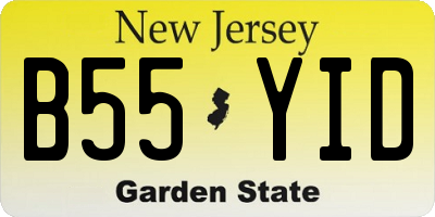 NJ license plate B55YID